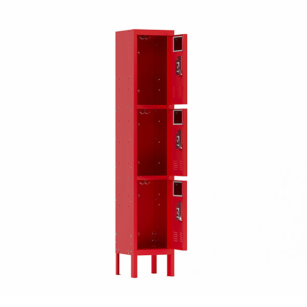 Red Three-door Locker