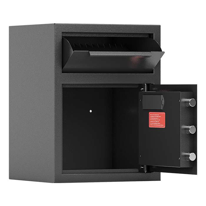Solid Steel Cash Deposit Safe with One-Way Drop Slot Digital Password Lock