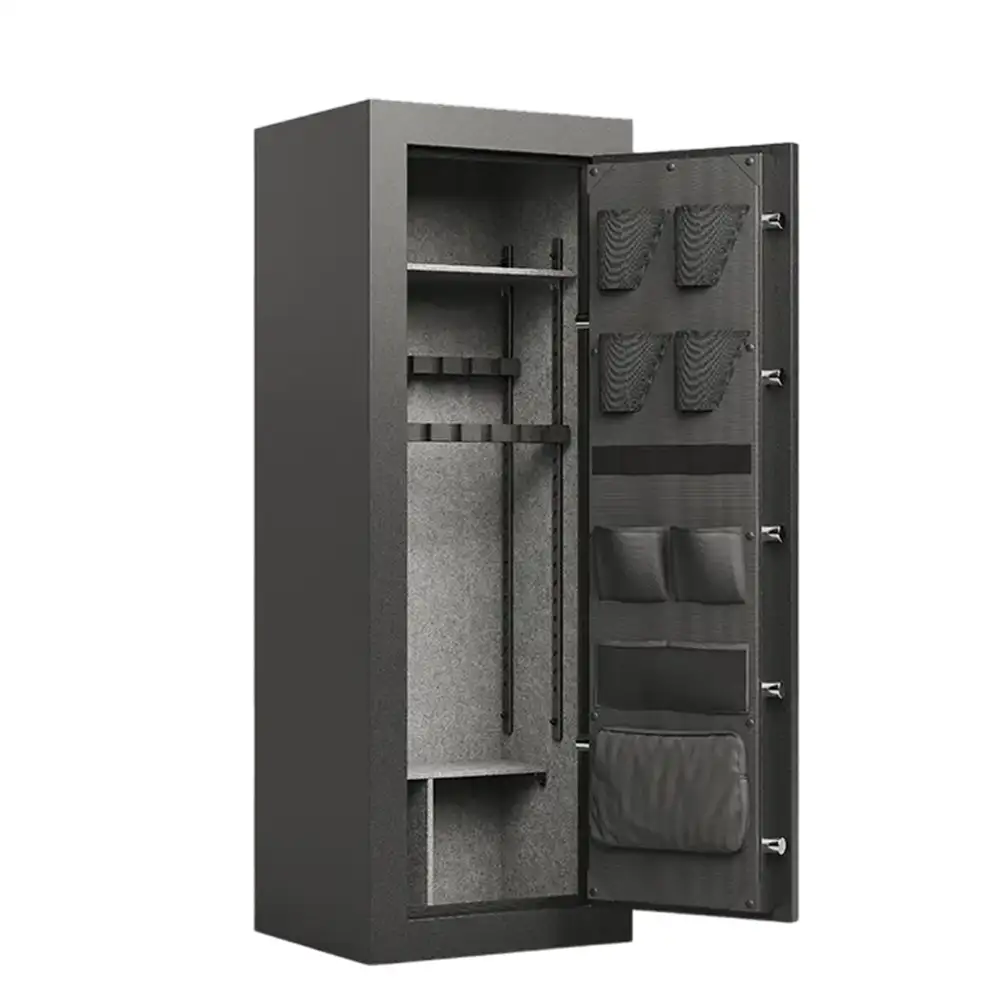 Fireproof Gun Safe Heavy-Duty Steel Rifle Cabinet For 10 Long Guns & 4 Pistols