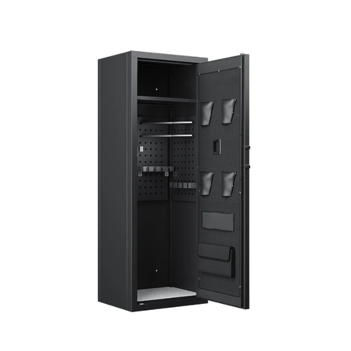 Smart Gun Safe Features An Adjustable Lining And Can Easily Hold More Than 10 Guns.