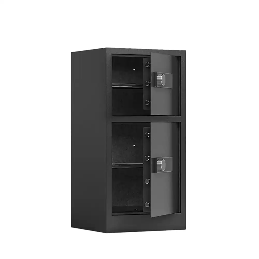 Heavy-duty Steel Double-door Home Safe With Dual Numeric Keypad